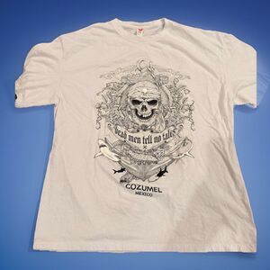 “DEADMEN TELL NO TALES”Cozumel TShirt White Size XL “Comfort” Tag EUC